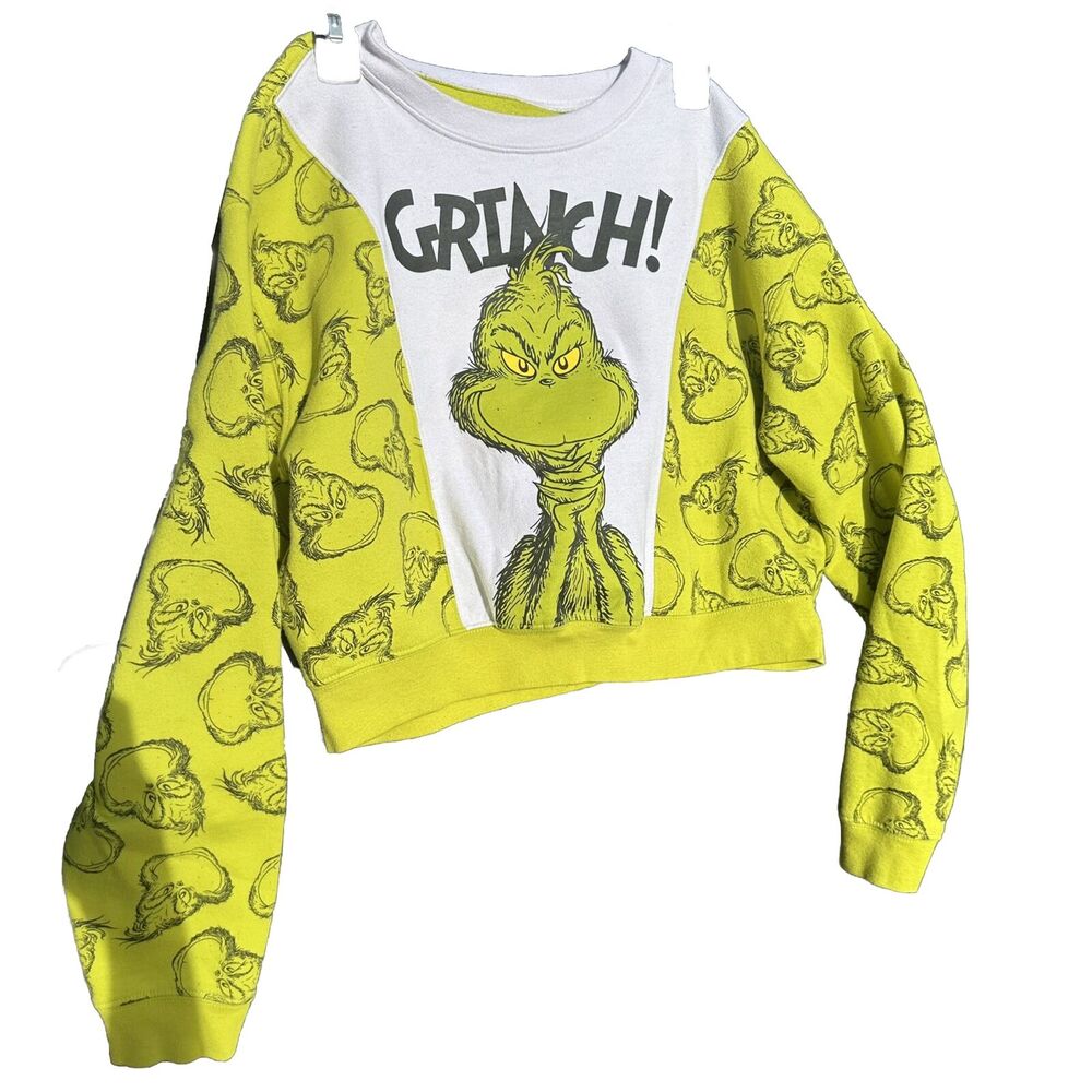 Grinch Green Sweater Christmas Black White Green 2021 Large